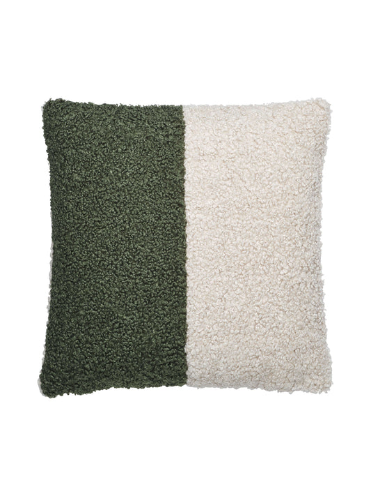 Kuddfodral Teddy Vit/Grön 45x45 cm