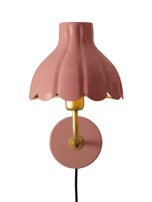 Vägglampa Wells Mellanrosa