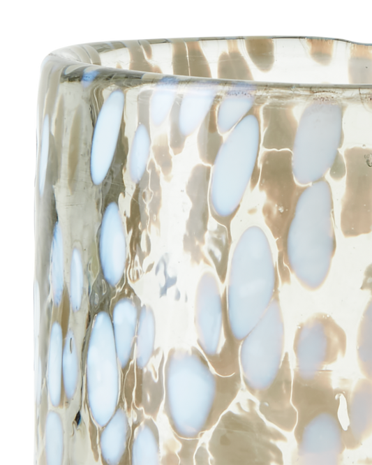 Värmeljushållare Party Vit/isblå