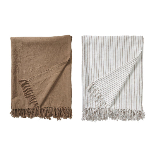 Handduk Morio Stor Brun/Offwhite