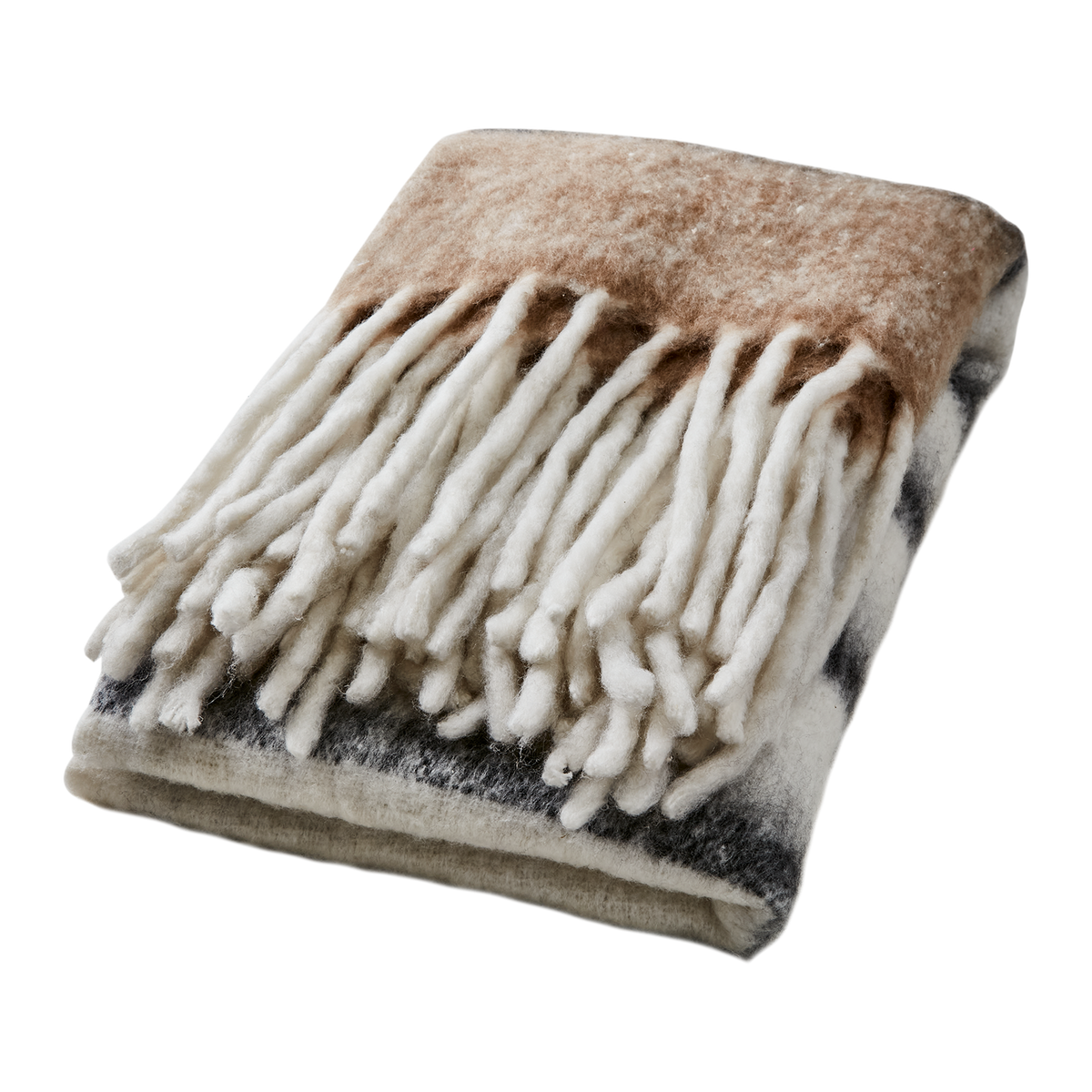 Filt Frasse Beige/svart/vit