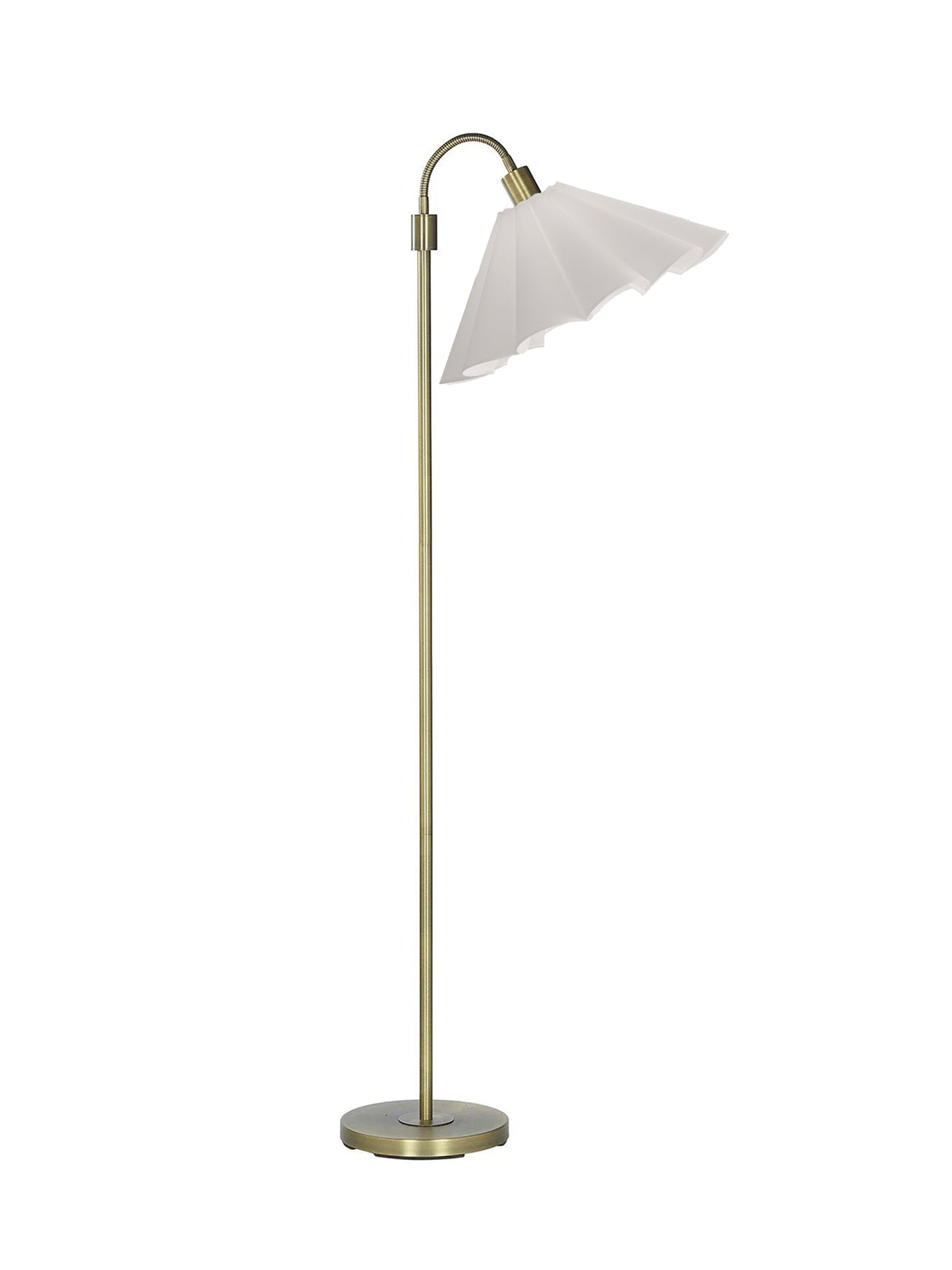 Golvlampa Amy flex 1 arm inkl skärm - Antikmässing