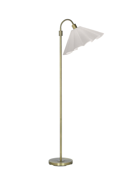 Golvlampa Amy flex 1 arm inkl skärm - Antikmässing