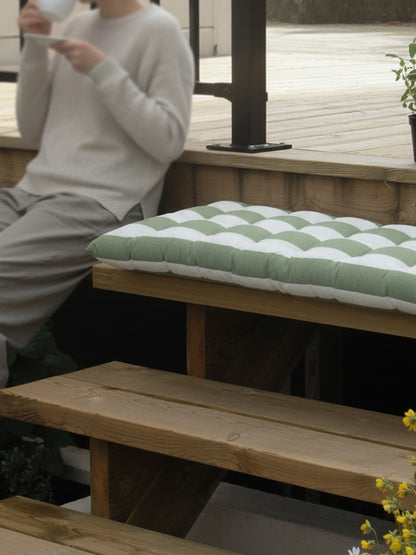 Sittdyna Louise Mossa/vit 45x120 cm