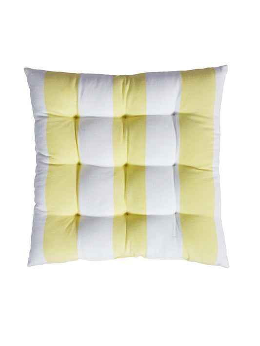 Stolsdyna Louise Gul/vit 40x40 cm