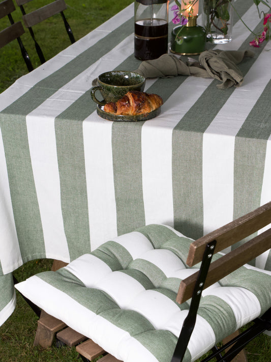 Stolsdyna Louise Mossa/vit 40x40 cm