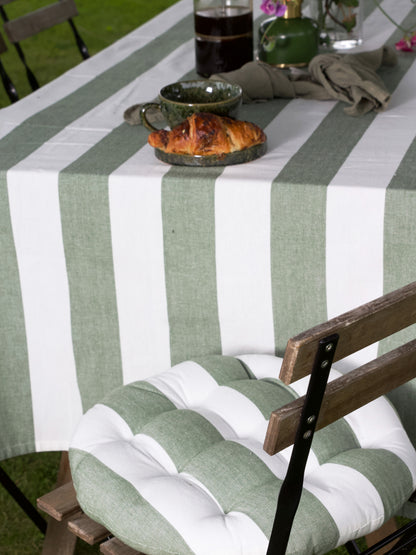 Stolsdyna Louise Mossa/vit 40 cm