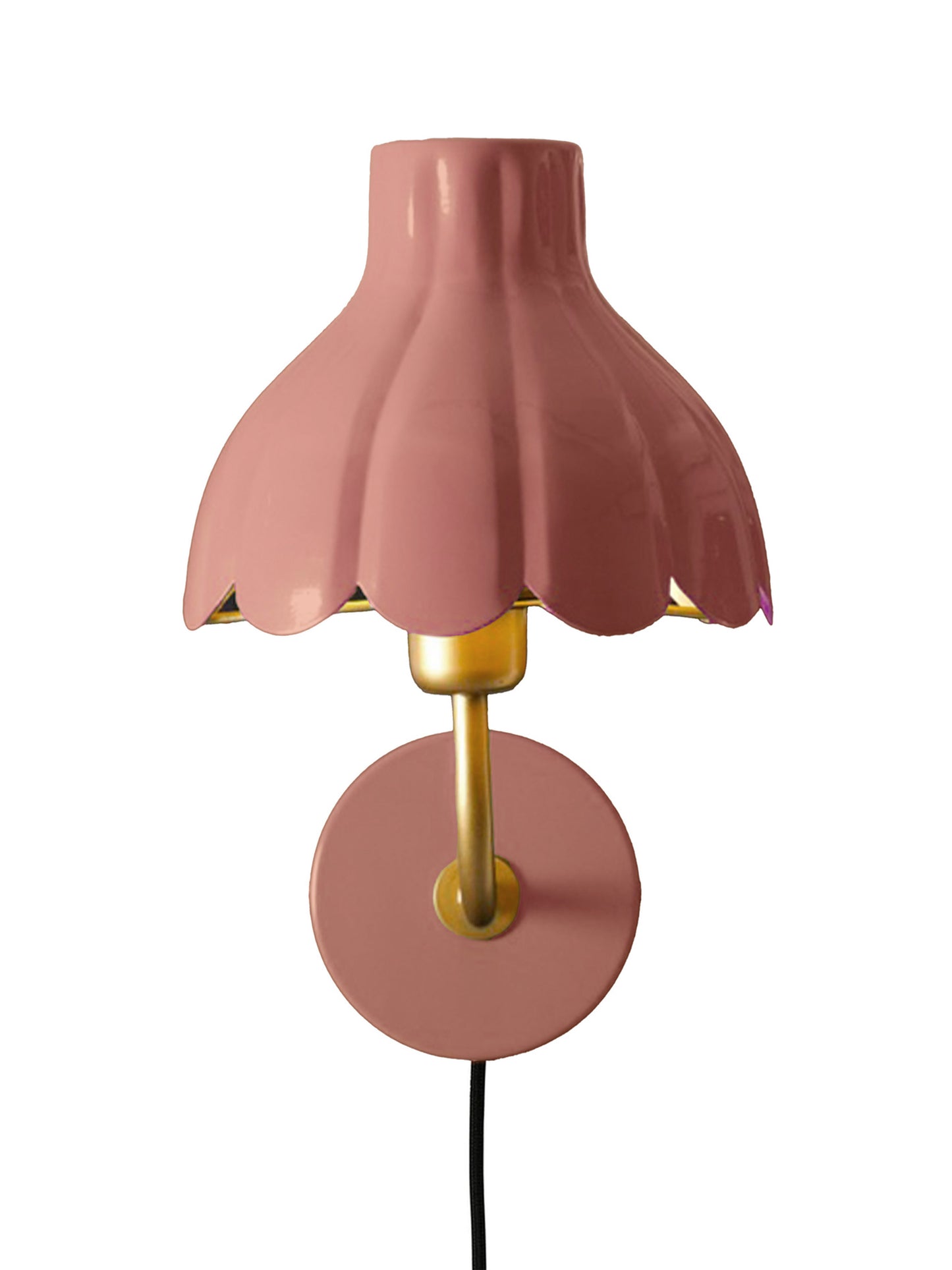 Vägglampa Wells Mellanrosa