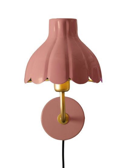 Vägglampa Wells Mellanrosa