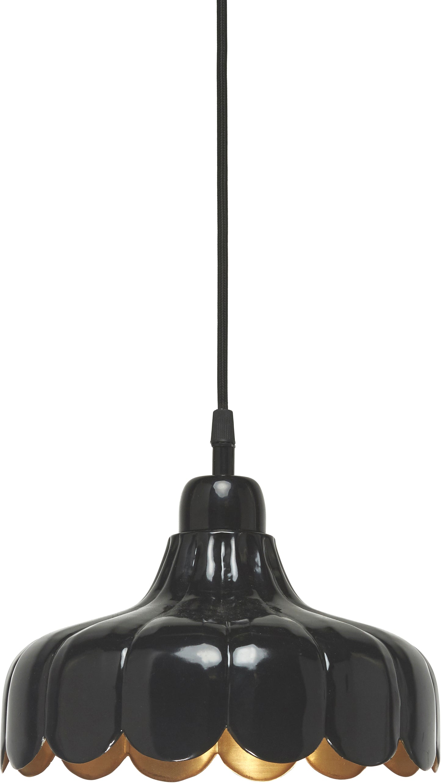 En mindre svart fönsterlampa inspirerad av en blomma
