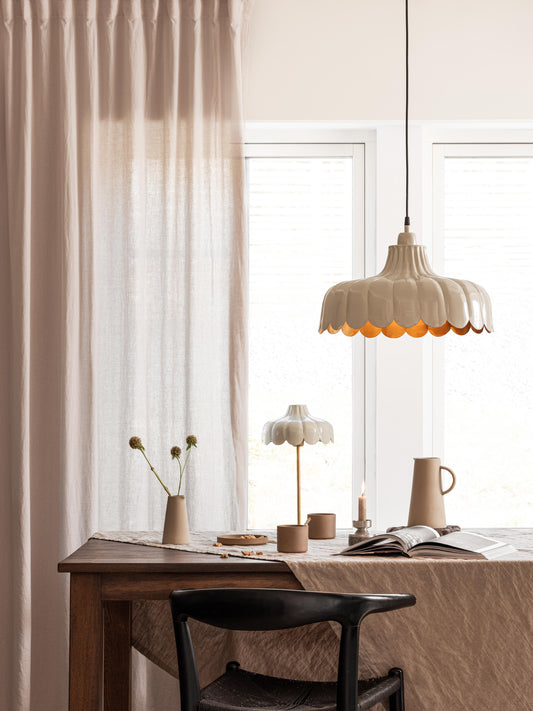 Taklampa Wells Beige