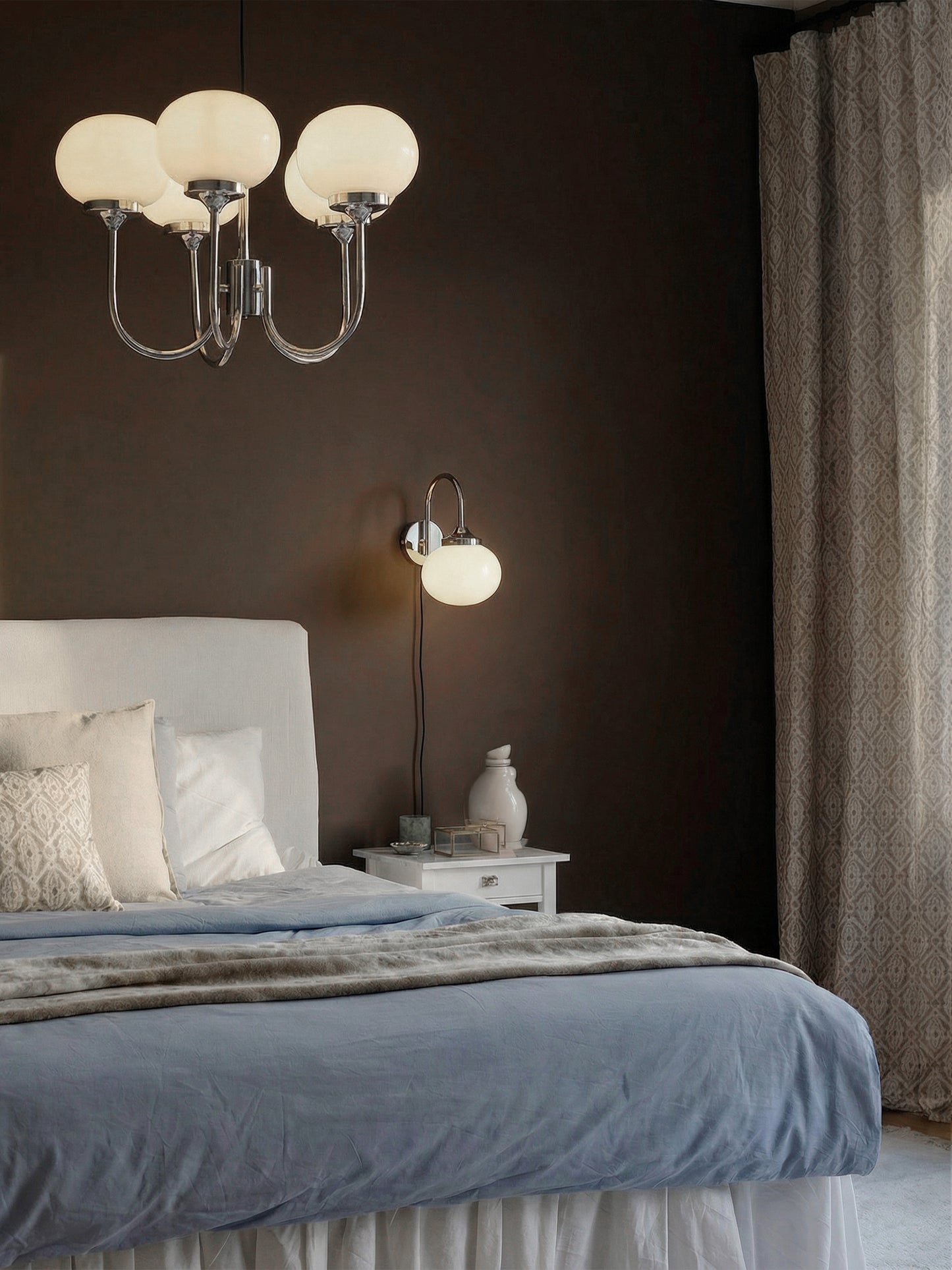 Vägglampa Elsy Vit/krom 26 cm