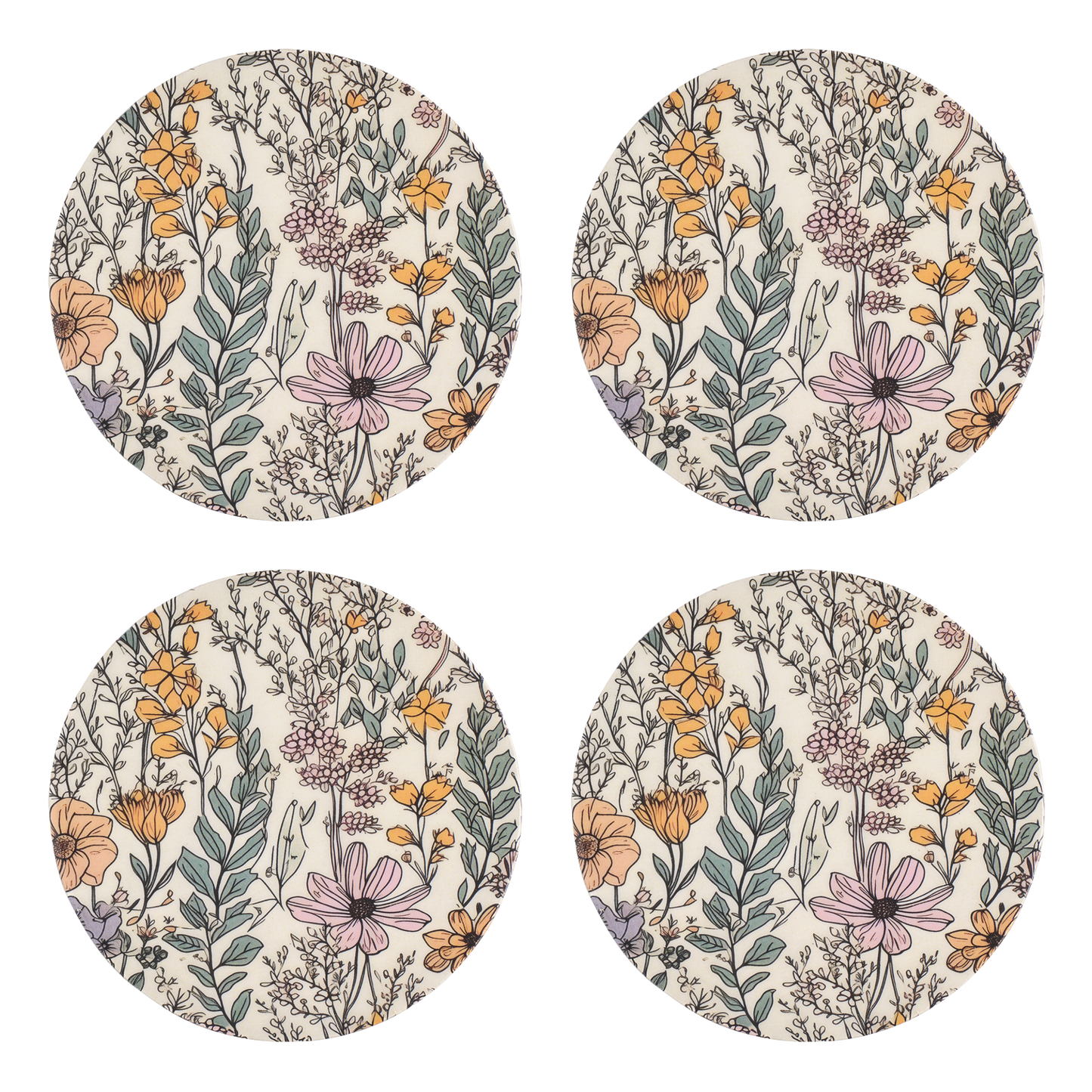 Glasunderlägg Eldorado Flerfärgad 4-pack