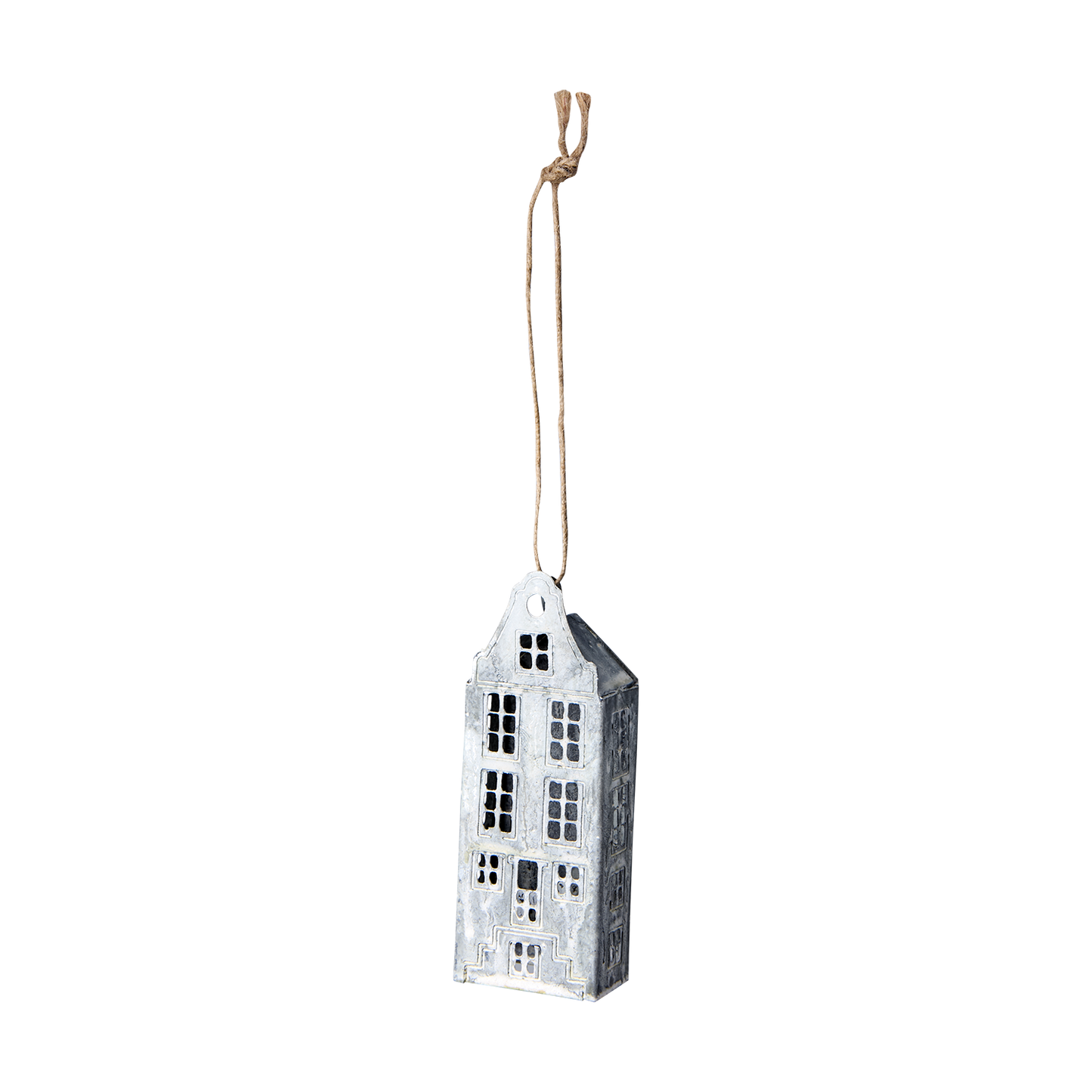 Julgransdekoration hus grå/vit
