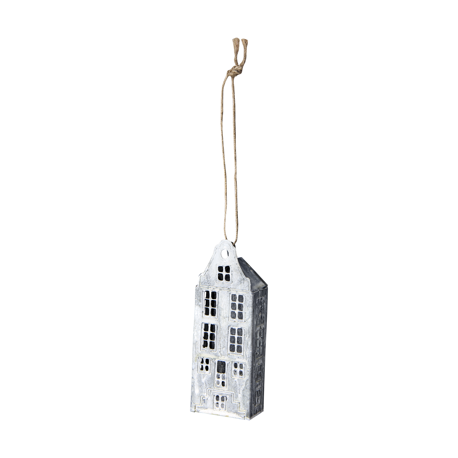 Julgransdekoration hus grå/vit