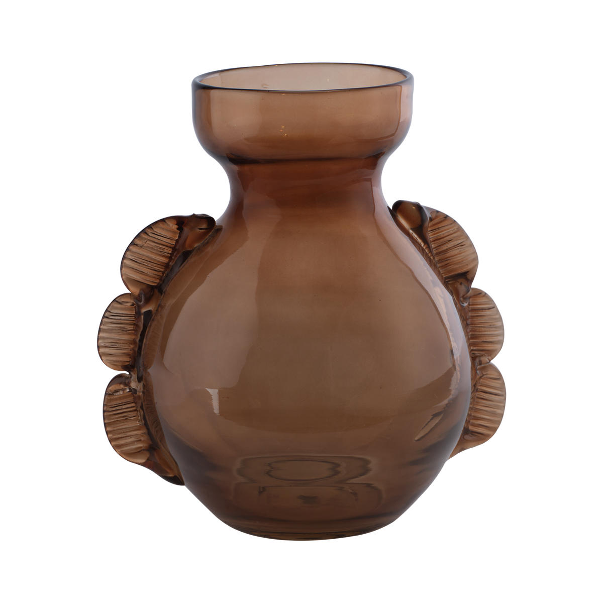 En dekorativ brun vas i glas